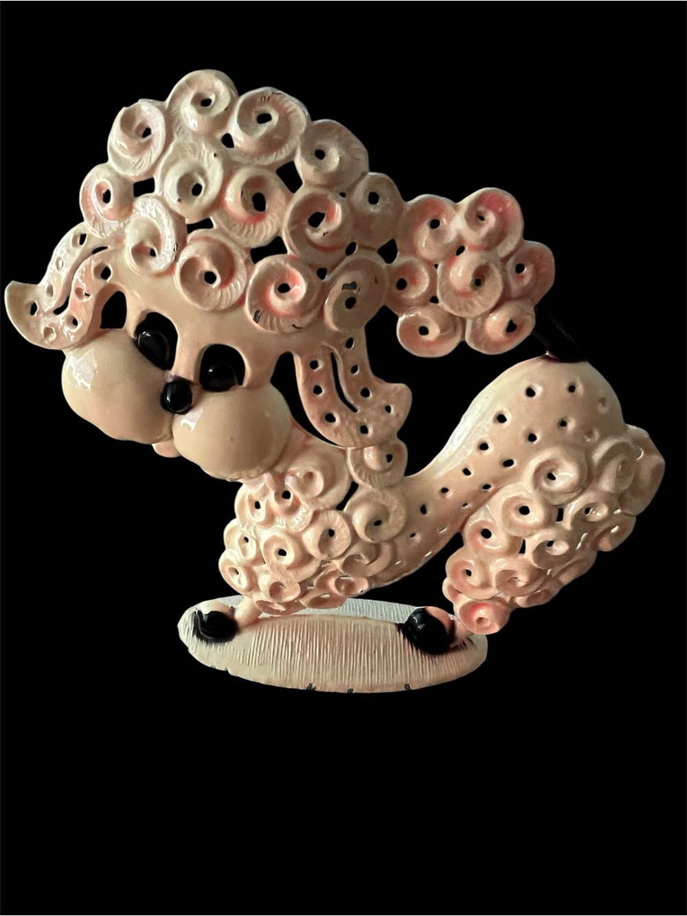 Vintage 60s/70s Cast Iron Poodle Earring Display Holder